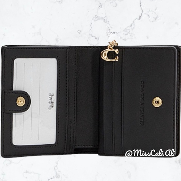 NWT COACH X Peanuts Snap Wallet In Signature Canvas With Woodstock Print - Picture 2 of 16